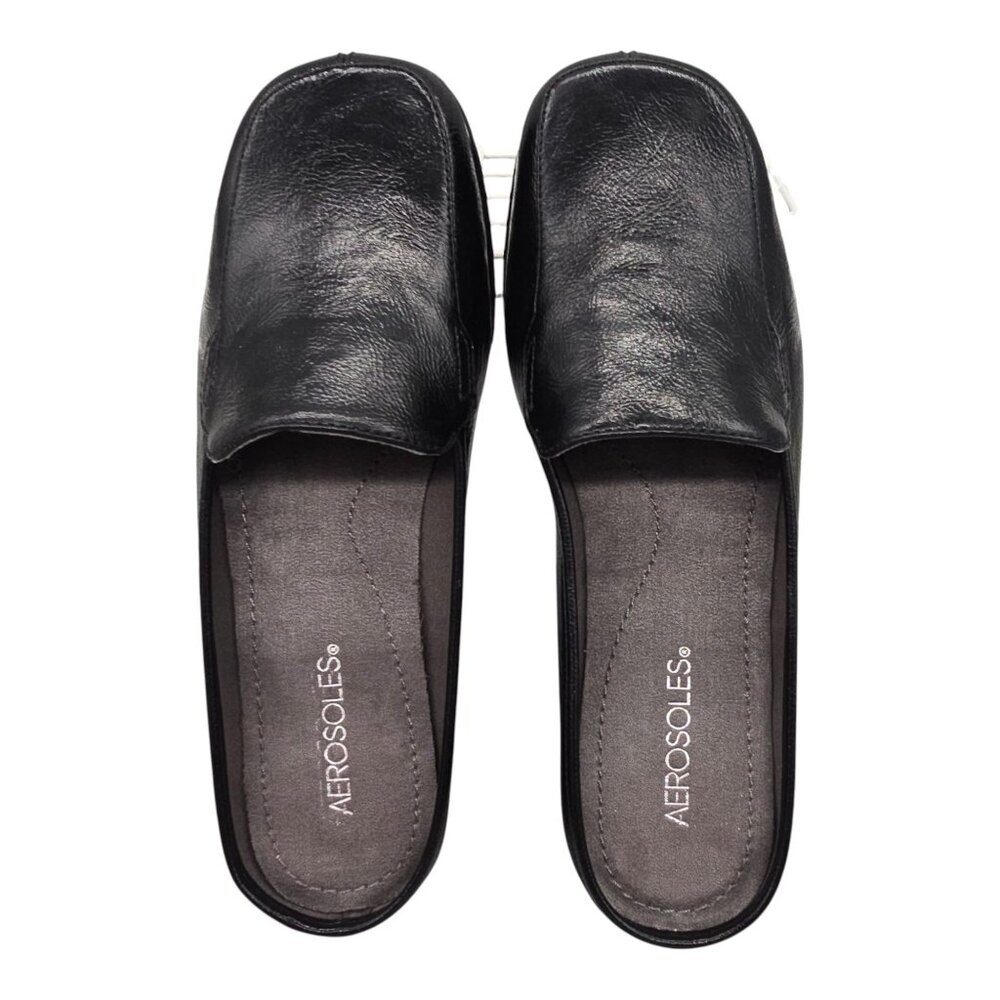 Aerosoles Duble Down Women's Mules Black slip on Patent Size 9.5M